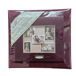 Memories Shadowbox Scrapbook Kit Burgundy Fabric Collage Cover 300+ Stickers